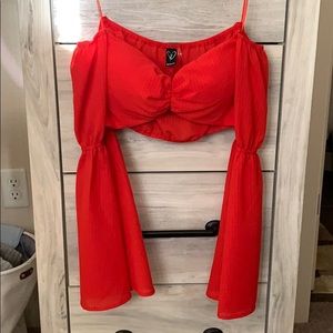 Major crop top, flare arms, padding included top